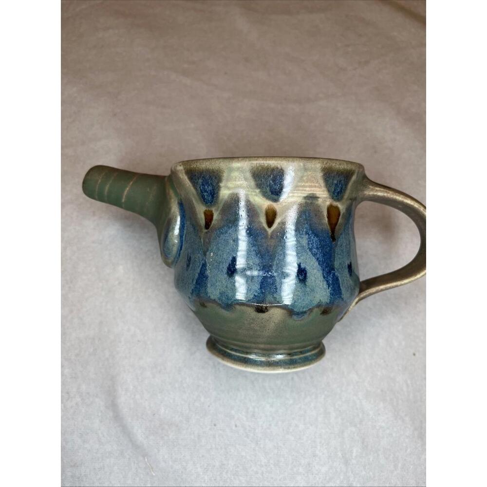 Pottery Hand Thrown Stoneware Clay Earth Tones Pitcher Signed Mark Knott - Picture 2 of 6